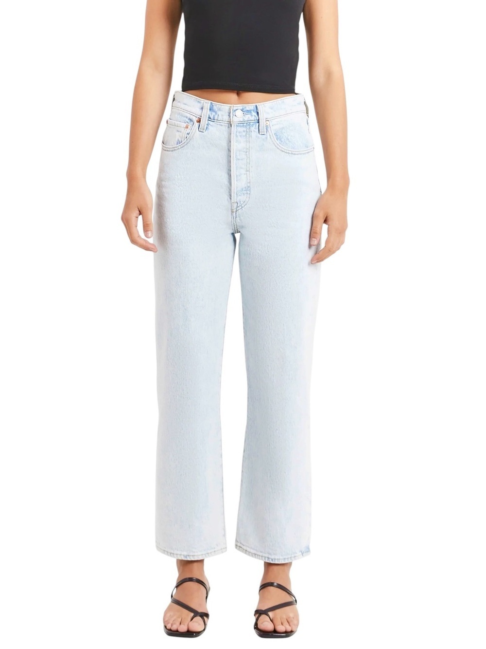 Levi’s Ribcage Straight Leg Ankle Length Jeans Bue Sz 32